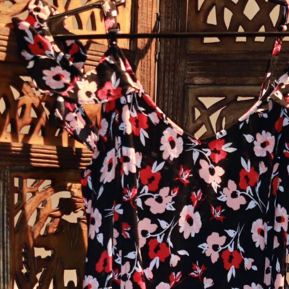 Express floral midi dress with front leg slits
